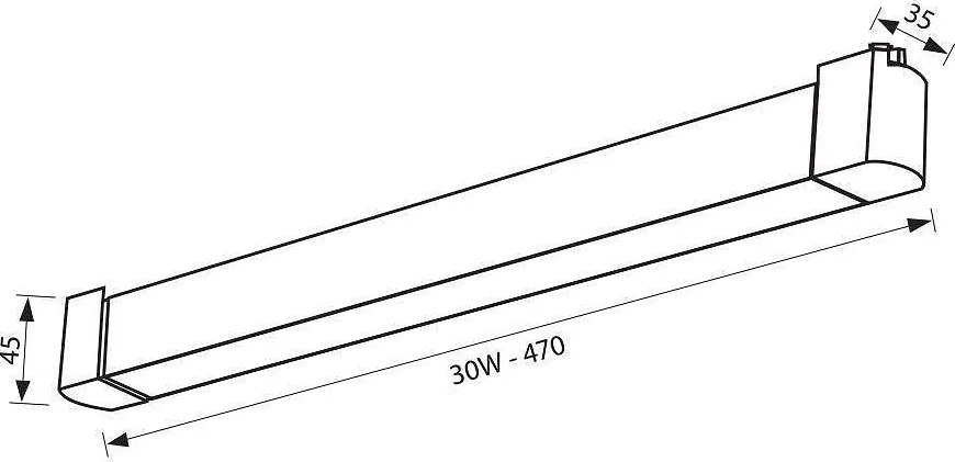 Линейно осветително тяло за релсов монтаж DRAX LED, 30W, 3000K