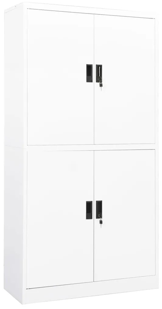 335942 vidaXL Офис шкаф, бял, 90x40x180 см, стомана