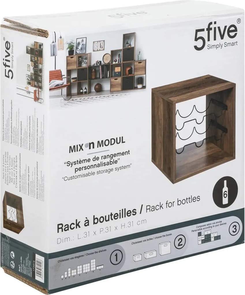 Рафт за вино 5five Mix & Modul Industrial, 31x31 cm