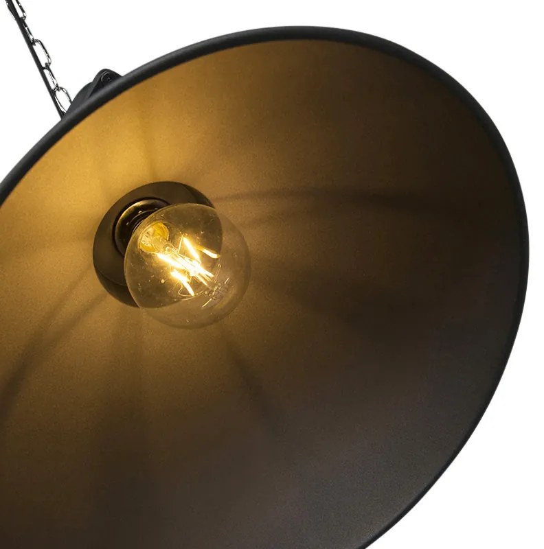 Интелигентен индустриален висящ аплик черен с A60 WiFi 38,5 см - Sicko