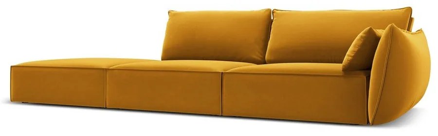 Кадифен диван в цвят горчица десен ъгъл 264 cm Vanda – Mazzini Sofas
