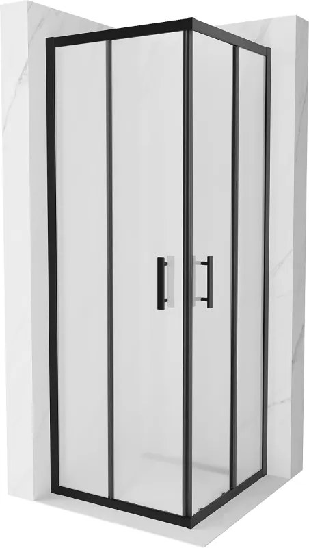 Mexen Rio квадратна душ кабина 70 x 70 см, матирано, черна - 860-070-070-70-30