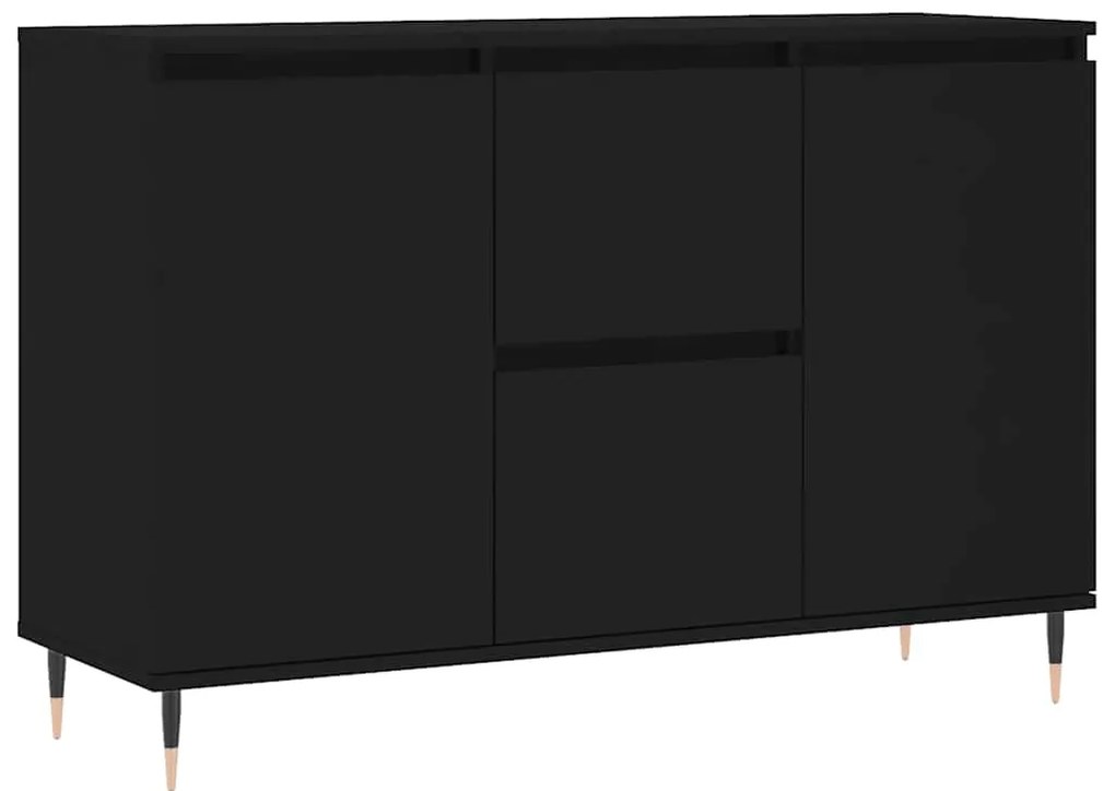 827197 vidaXL Сайдборд, черен, 101,5x35x70 см, инженерно дърво