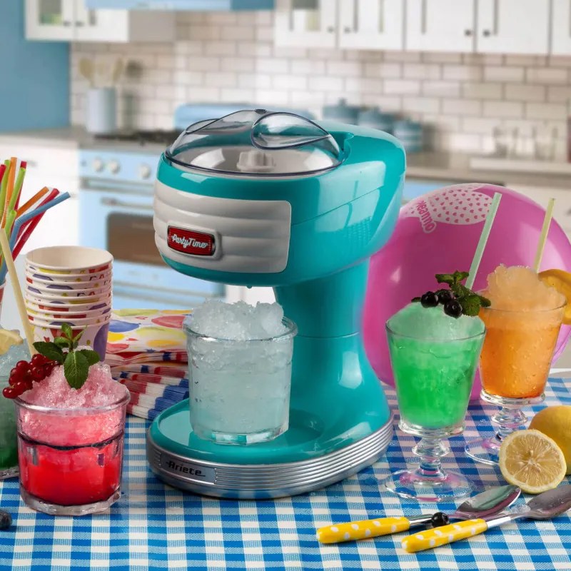 Машина за скрежина Ariete PARTY TIME 0076/01, 30W, Остриета от неръждаема стомана, Подвижна кошница, Предпазен капак, Тюркоаз