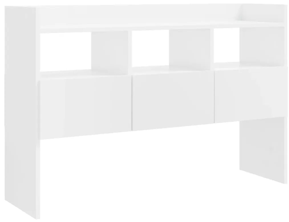 808383 vidaXL Бюфет, бял гланц, 105x30x70 см, инженерно дърво