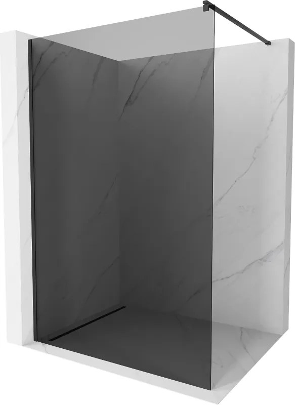 Mexen Kioto стенна душ преграда Walk-in 100 x 200 cm, графит 8 mm, черна - 800-100-101-70-40
