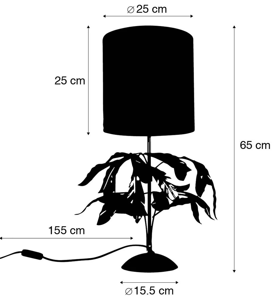 Винтидж настолна лампа антично злато със зелен абажур - Linden