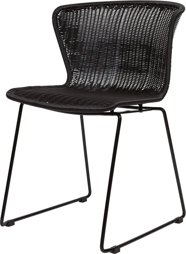 Черни градински столове в комплект 2 бр. от изкуствен ратан Wings – WOOOD