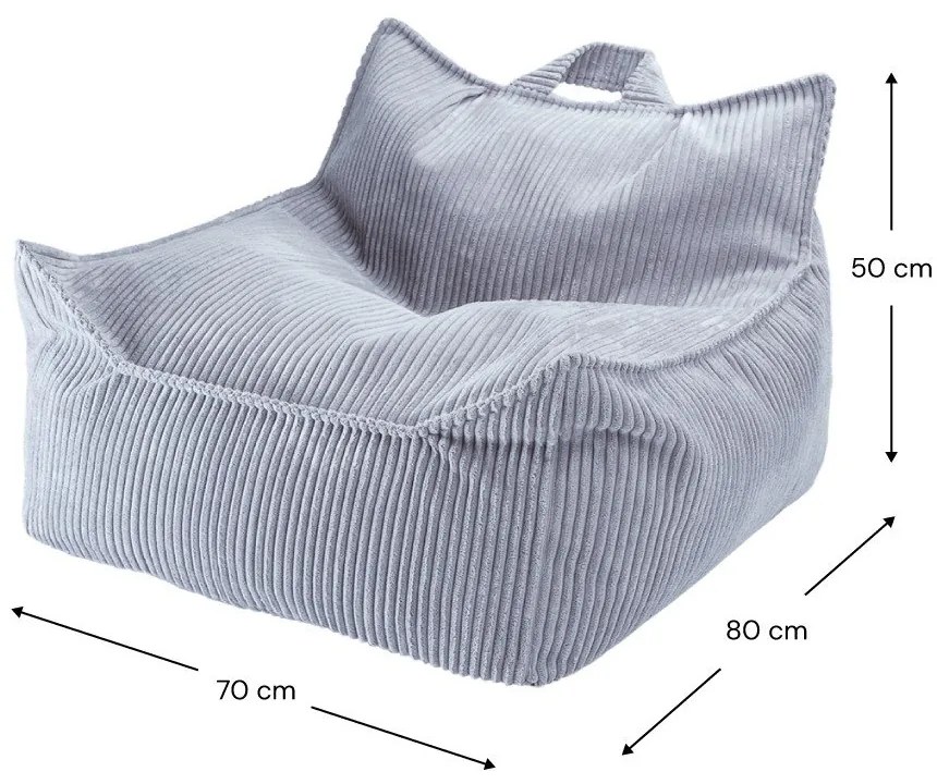 Син детски пуф от рипсено кадифе Chair – Wigiwama