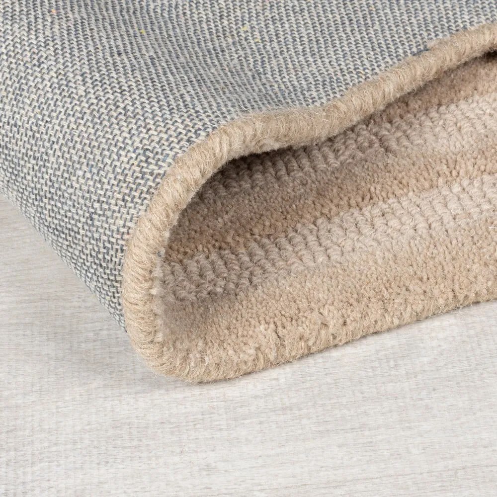 Бежов ръчно изработен вълнен килим 160x230 cm Zen Rectangles – Flair Rugs