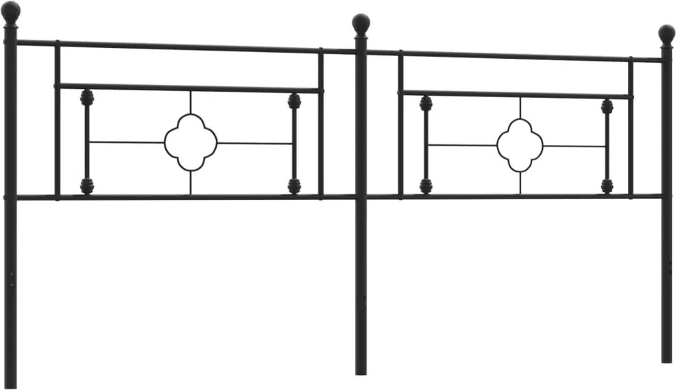 374377 vidaXL Метална резервна табла за легло, черна, 200 см