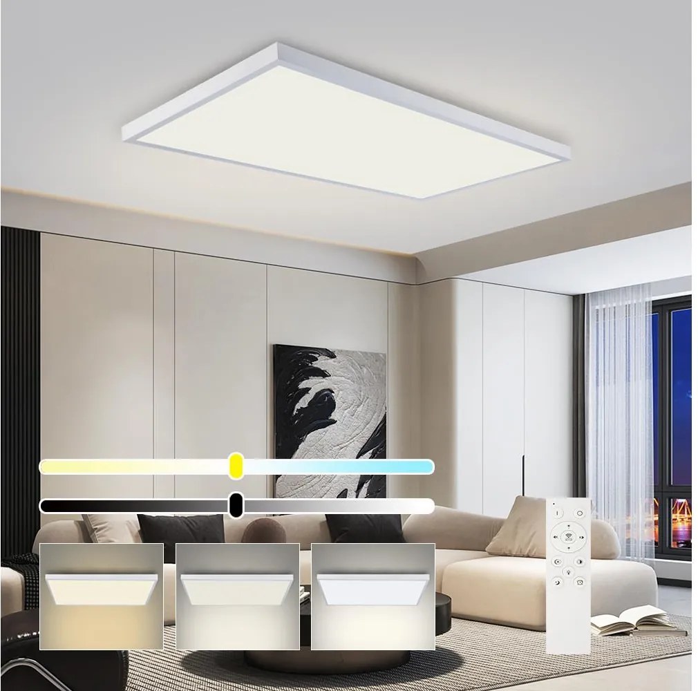 Brilagi-LED Димируемо осветително тяло за баня FRAME SMART LED/96W/230V IP44 бяло+дистанционно управление