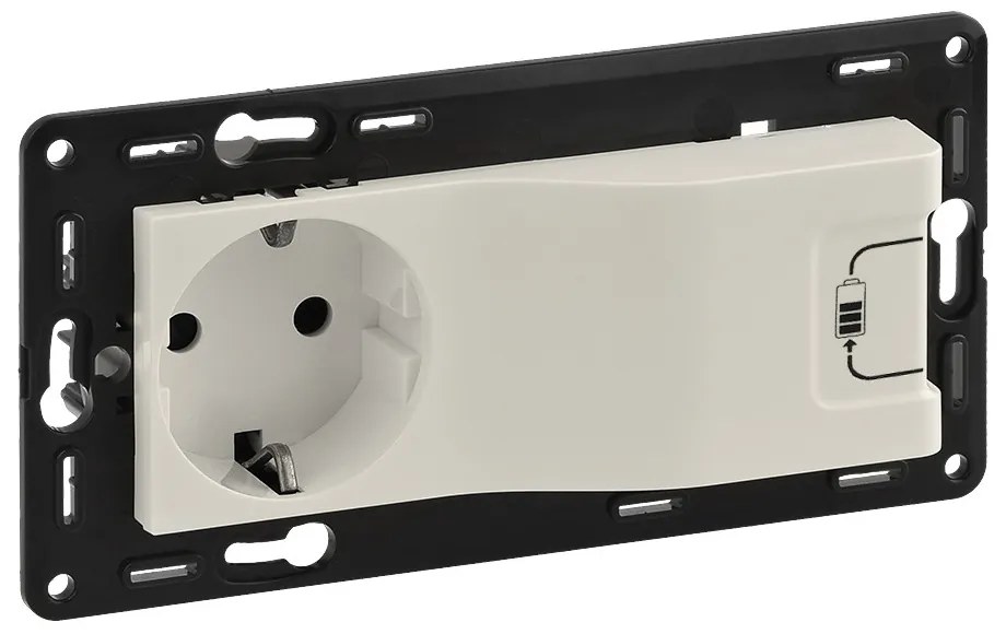 Legrand 753210  Комбиниран контакт 2P+E/USB 1500mA Valena life крем - до изчерпване - 753210