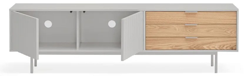 Сива/естествена маса за телевизор от декор от дъб 180x52 cm Sierra – Teulat