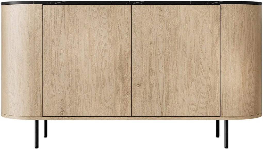 Скринов шкаф Lygrint I-черен мрамор - черно