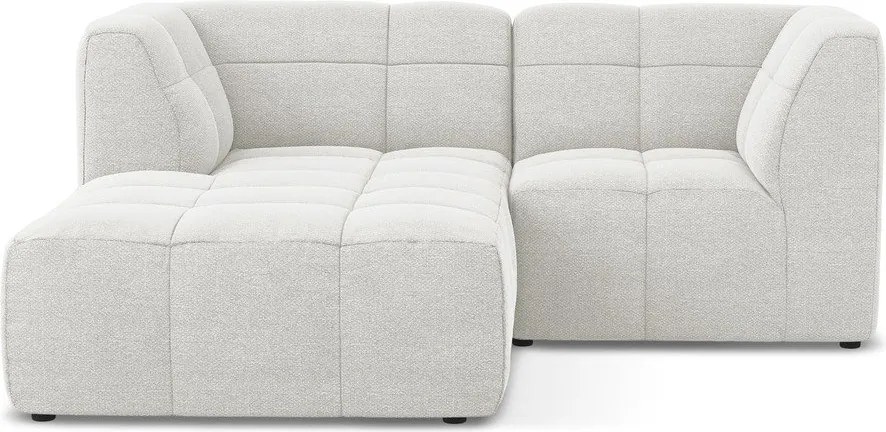 Бял ъглов диван от прежда с примки от букле (ляв ъгъл) Aloha – Makamii