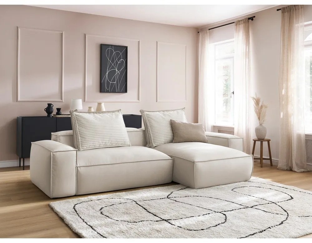 Бежов ъглов диван от изкуствена кожа (променлив) Boheme – Bobochic Paris