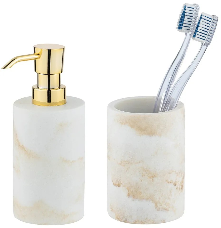 Бял комплект аксесоари за баня от полиресин Odos – Wenko