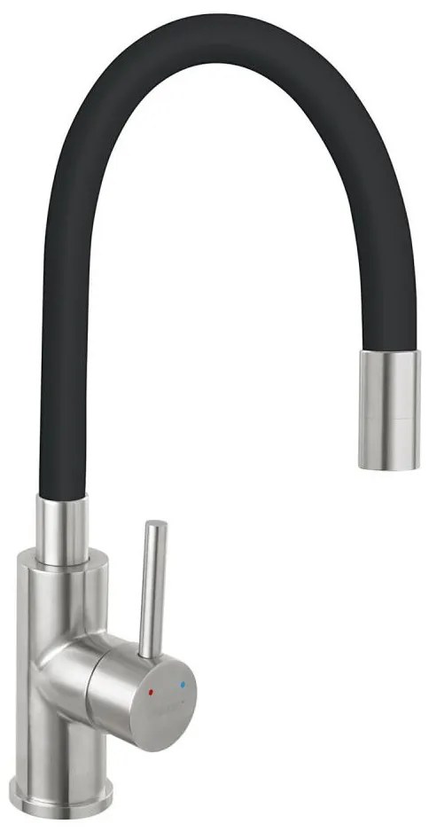 FERRO - Кран за мивка с гъвкаво рамо неръждаем/матов черен