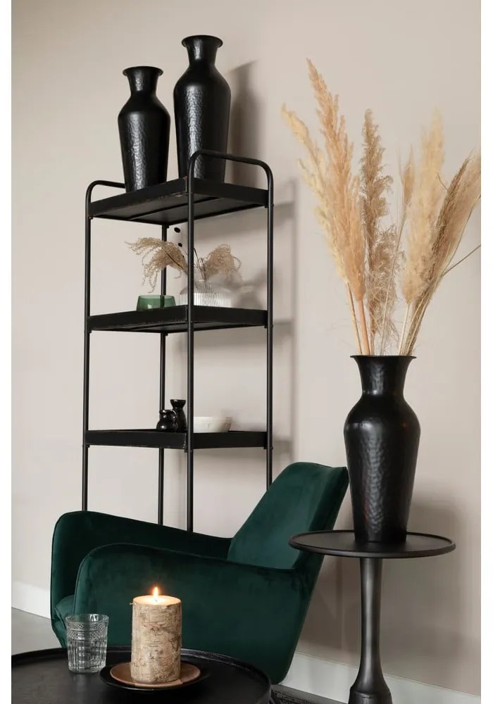 Черна стоманена висока ваза (височина 49 cm) Dunja – White Label