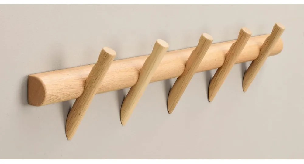 Стенна закачалка от дъбово дърво в естествен цвят Hillmond - Rowico