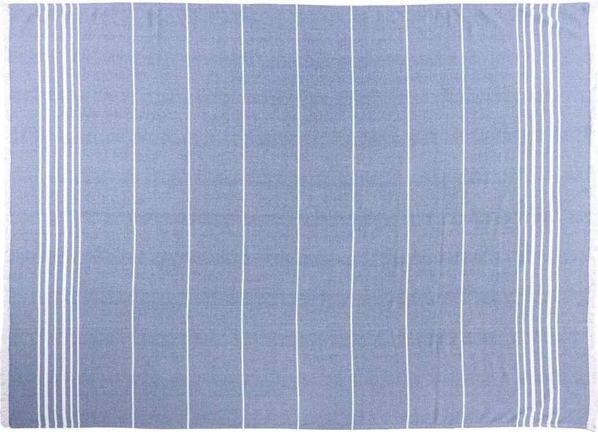 Синьо памучно одеяло 150x200 cm Solene – Tiseco Home Studio