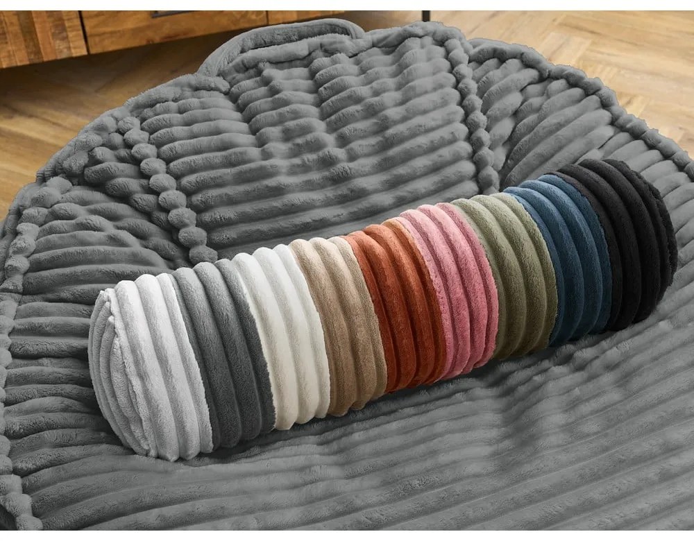 Тъмносив пуф от рипсено кадифе Socrate – Bobochic Paris