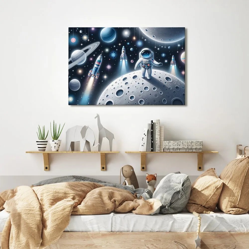 Картина на платно – Детски астронавт на Луната