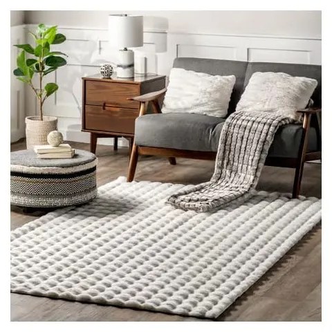 Бял килим подходящ за пране 150x230 cm Bubble White – Mila Home