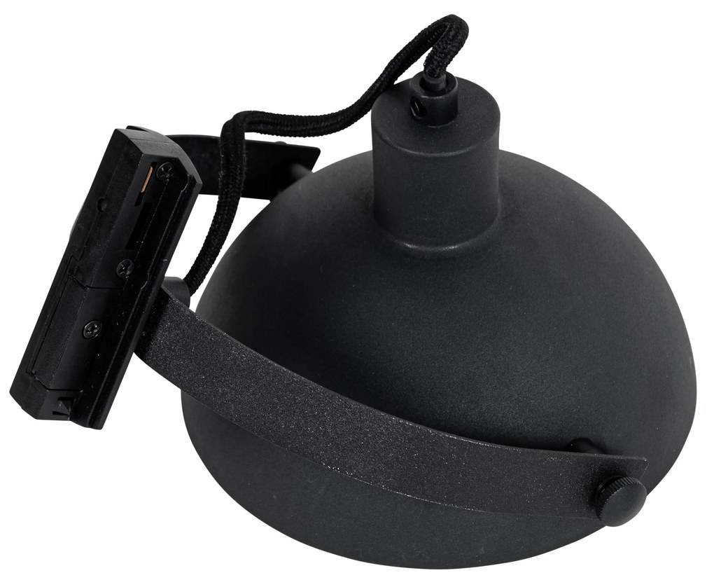 Индустриален 1-фазен релсов прожектор черен със златен интериор - Magnax