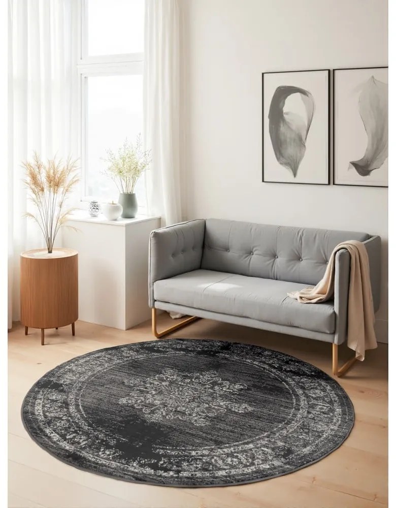 Сив кръгъл килим ø 120 cm Gloria Lydia – Hanse Home