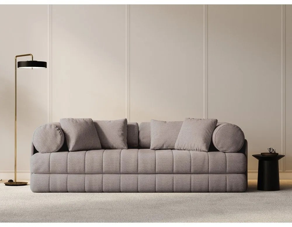 Сиво-бежов сгъваем диван от прежда с примки от букле 206 cm Kemi – Cosmopolitan Design