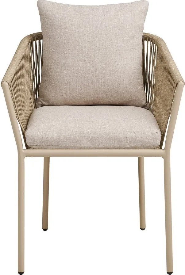 Бежов градински стол метален/подплатен Salerno – House Nordic