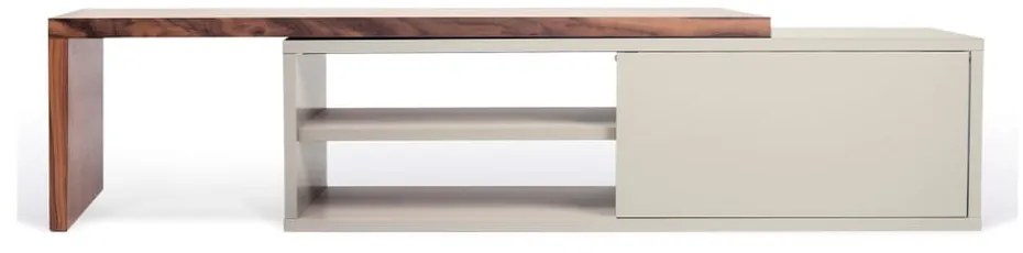 Сива променлива маса за телевизор с орехов фурнир Move - TemaHome