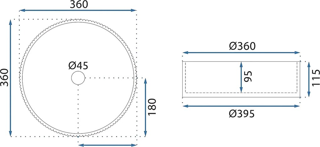Умивалник за плот Rea Ingrid 36 Black