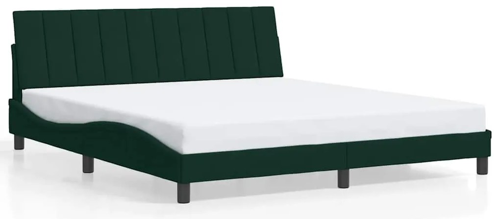 3207864 vidaXL Рамка за легло без матрак Hanko, тъмнозелена, 180x200 см, кадифе