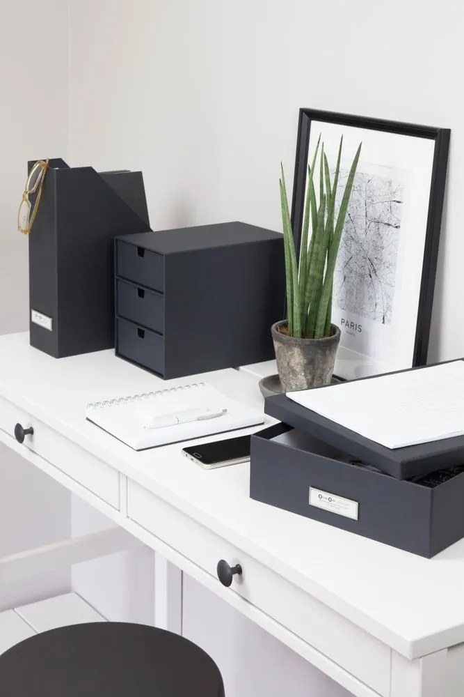 Тъмно сива кутия за чекмеджета с 3 отделения Ingrid - Bigso Box of Sweden