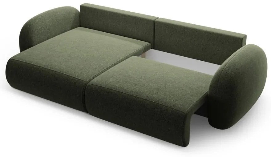 Зелен шенилов сгъваем/с място за съхранение ъглов диван Tonale – Cosmopolitan Design