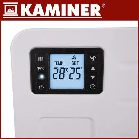 Електрически конвектор Kaminer Ziflo 2300W — С WiFi управление, таймер и дистанционно, бял