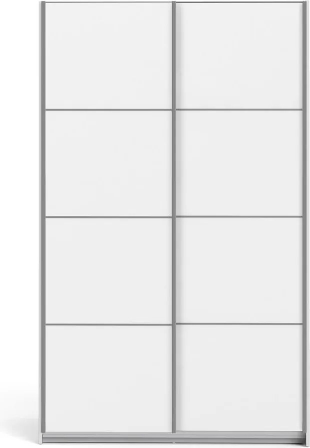 Бял гардероб с плъзгащи се врати 122x202 cm Verona - Tvilum