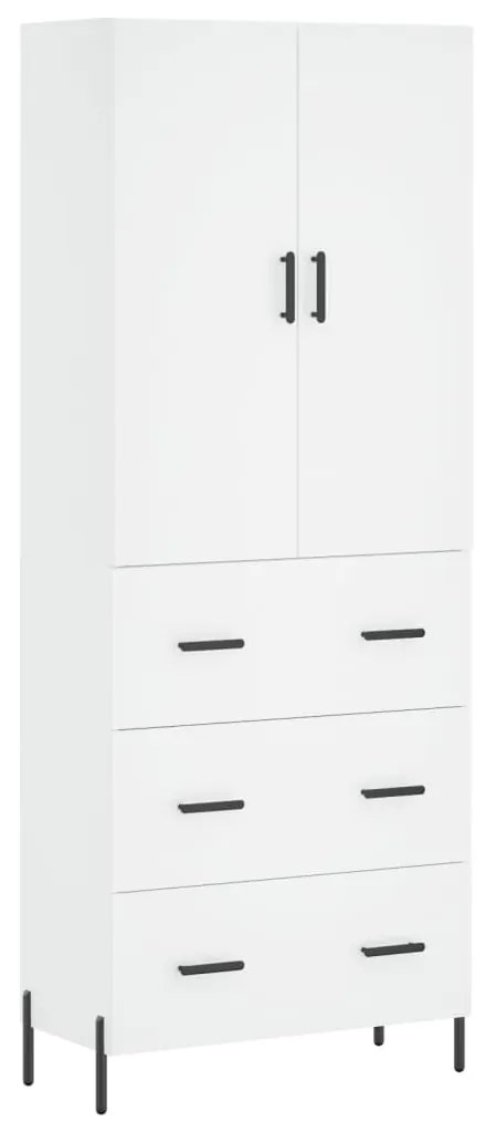3195851 vidaXL Висок шкаф, бял, 69,5x34x180 см, инженерно дърво