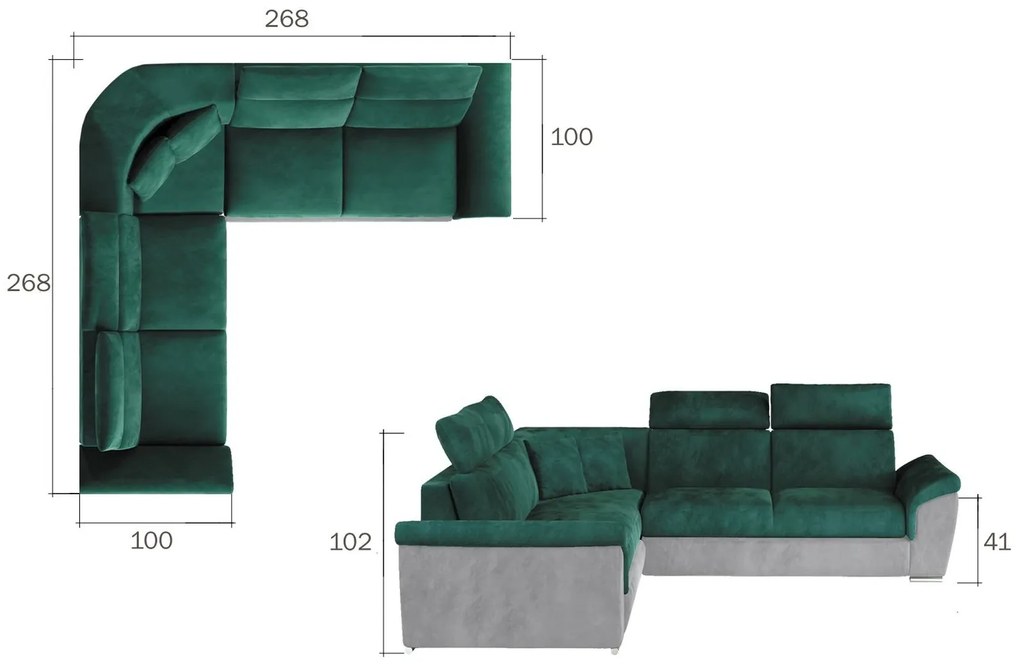 Ъгъл диван Marabu-Gkri-Green