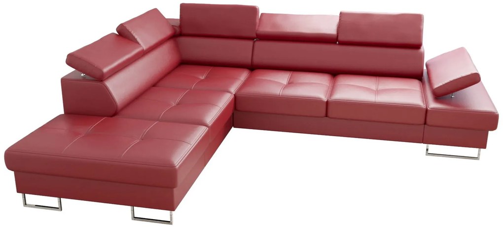 Ъглов диван Gelito LTHR-Kokkino-Left