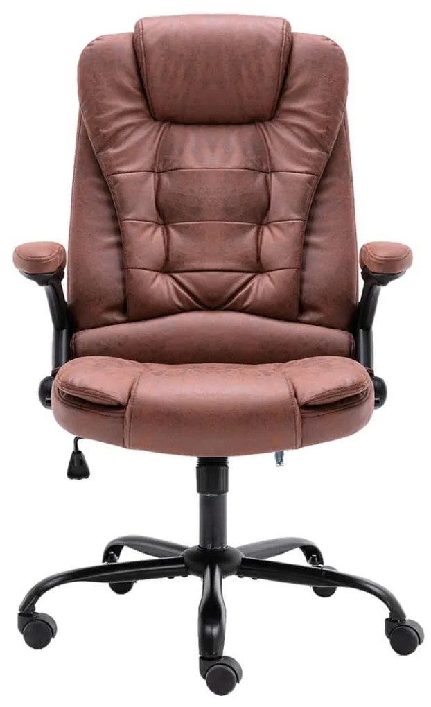 20576 vidaXL Офис стол, светлокафяв, изкуствена велурена кожа