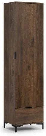 Шкаф ЛАНА SZ-50 Елегантен Орех - ГАРДЕРОБ С 1 ВРАТА С ЧЕКМЕДЖЕ