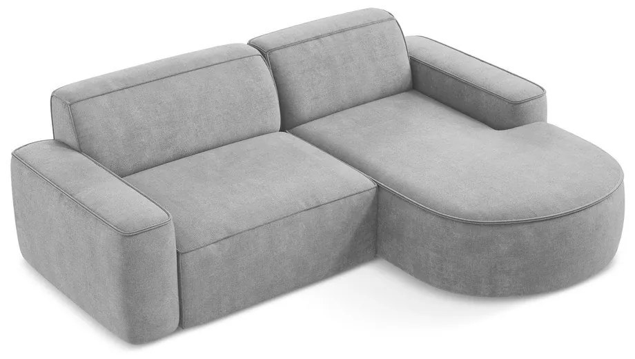 Светлосив шенилов ъглов диван (десен ъгъл) Omao – Makamii