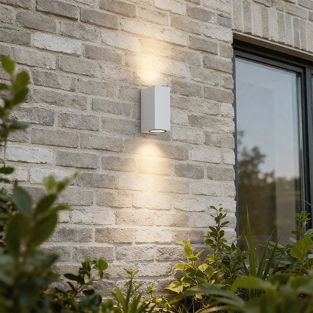 Модерна външна стенна лампа бяла пластмаса 2-светлина - Baleno