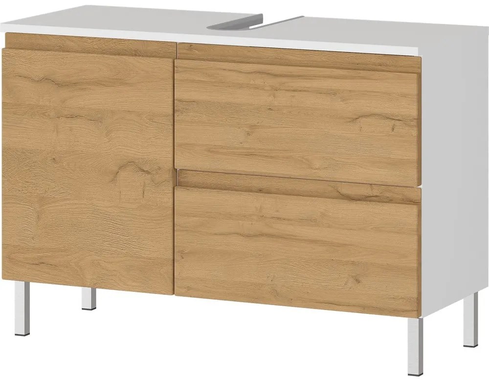 Бял шкаф под умивалника от дъб 80x56 cm Torrance - Germania