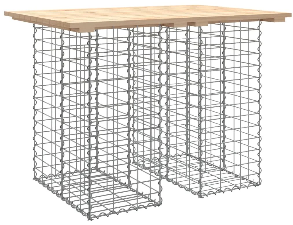 834362 vidaXL Градинска маса, дизайн от габион, 100x70x72 см, масивна дървесина, бор