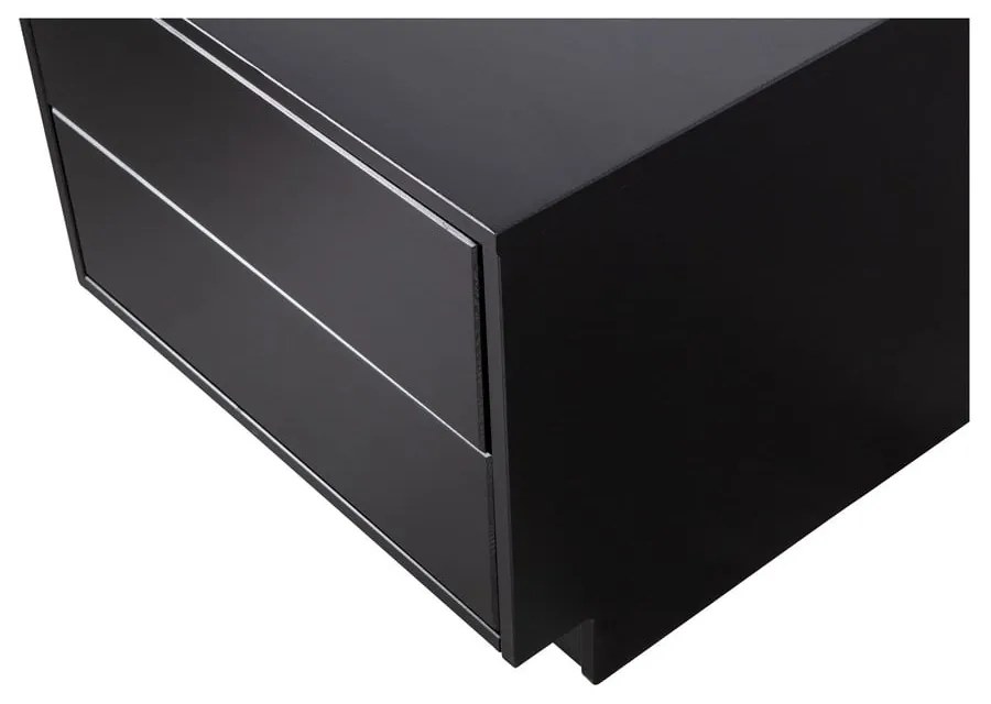 Черна модулна телевизионна масичка от борова дървесина 50x40 cm Finca - WOOOD